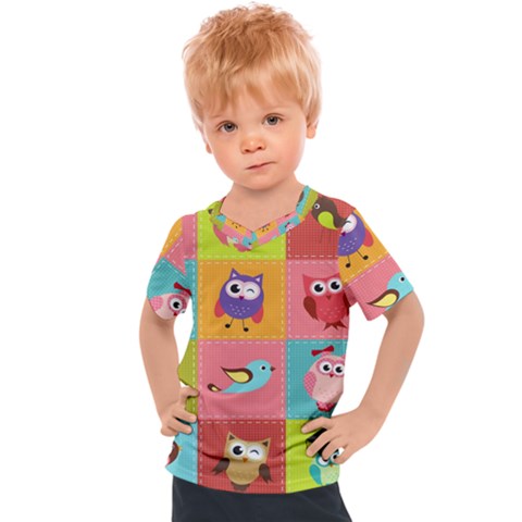 Owls Pattern, Abstract, Art, Desenho Kids  Sports T-shirt by kyorashop23