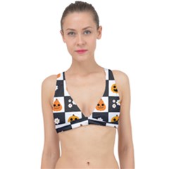 Seamless Halloween Pattern With Smiling Pumpkin 20240926 161714 0000 Classic Banded Bikini Top by Safari