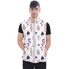 Autumn Seamless Leaves Pattern  Men s Puffer Vest by Safari