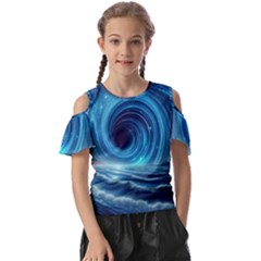 Astral Waveform Fantasy Kids  Butterfly Cutout T-shirt by Grandong