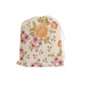 Peony Flower Pattern Background Drawstring Pouch (Large) View1