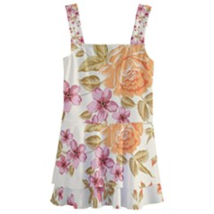 Peony Flower Pattern Background Kids  Layered Skirt Swimsuit by Grandong