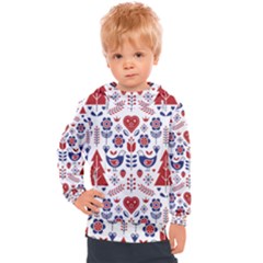 Scandinavian Folk Seamless Pattern Kids  Hooded Pullover by Grandong