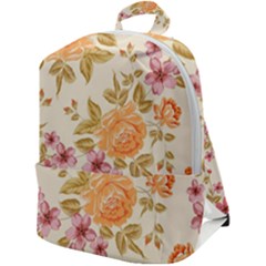 Peony Flower Floral Flora Pattern Zip Up Backpack by Bedest