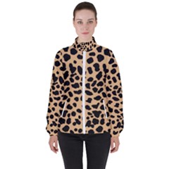 Leopard Skin Pattern Women s High Neck Windbreaker by Bedest
