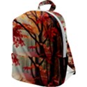 Forest Path Red Nature Zip Up Backpack View1