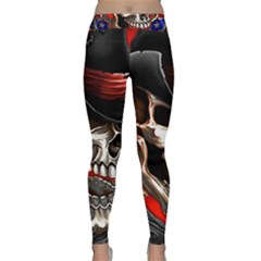 Confederate Flag Usa America United States Csa Civil War Rebel Dixie Military Poster Skull Classic Yoga Leggings by Ket1n9