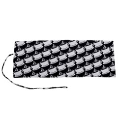 Stylish Coffee Cup Pattern Roll Up Canvas Pencil Holder (s) by ExtraAwesomeSauce