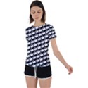 Stylish Coffee Cup Pattern Back Circle Cutout Sports T-Shirt View1