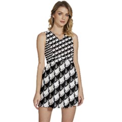 Stylish Coffee Cup Pattern Sleeveless High Waist Mini Dress by ExtraAwesomeSauce