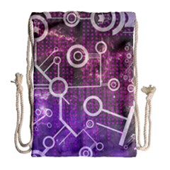 Cosmic Network Geometric Art Drawstring Bag (large) by ExtraAwesomeSauce
