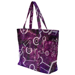 Cosmic Network Geometric Art Zip Up Canvas Bag by ExtraAwesomeSauce