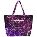 Cosmic Network Geometric Art Zip Up Canvas Bag View3