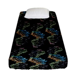 Multicolored Dna Strand Art Fitted Sheet (single Size) by ExtraAwesomeSauce