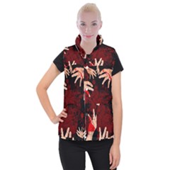 Horror Themed Bloody Hands Women s Button Up Vest by ExtraAwesomeSauce