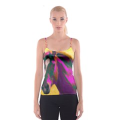 Vibrant Abstract Equine Art Spaghetti Strap Top by ExtraAwesomeSauce
