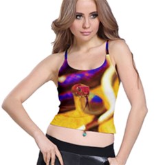 Vibrant Forked-tongue Snake Art Spaghetti Strap Bra Top by ExtraAwesomeSauce