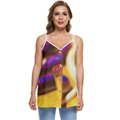 Vibrant Forked-tongue Snake Art Casual Spaghetti Strap Chiffon Top by ExtraAwesomeSauce