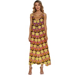 Gradient Lion Head Pattern V-neck Sleeveless Wide Leg Pants Overalls by ExtraAwesomeSauce