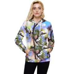 Springtime Pear Tree Blossoms Women s Lightweight Drawstring Hoodie by ExtraAwesomeSauce