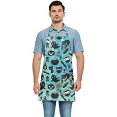 Ghosts Owls Pumpkins Kitchen Apron by kyorashop23