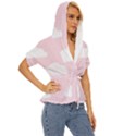 Clouds Pink Pattern Lightweight Drawstring Hooded Top View3