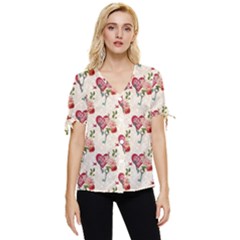 Key To The Heart Bow Sleeve Button Up Top by ConteMonfrey