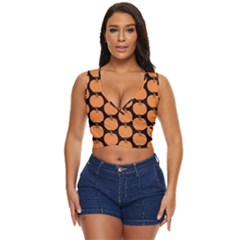 Black And Orange Pumpkin Women s Sleeveless Wrap Top by ConteMonfrey