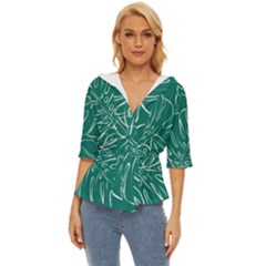 Tropical Green Monstera  Lightweight Drawstring Hooded Top by ConteMonfrey