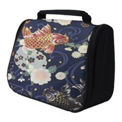 Japanese Wave Koi Illustration Pattern Full Print Travel Pouch (small) by Ndabl3x