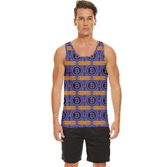 Bitcoin Logo Pattern Men s Wide Collar Tank Top by ExtraAwesomeSauce