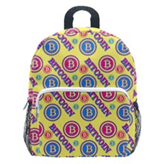 Colorful Bitcoin Pattern Kids  Age 5-10 Lightweight School Backpack With Side Pockets by ExtraAwesomeSauce