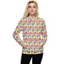 Colorful Bitcoin Pattern Women s Lightweight Drawstring Hoodie View1