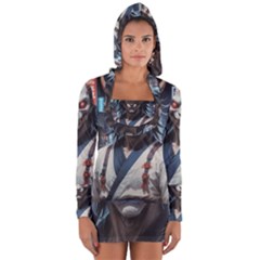 Demon Samurai Long Sleeve Hooded T-shirt by AwesomeSauce
