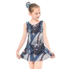 Demon Samurai Kids  Skater Dress Swimsuit by AwesomeSauce
