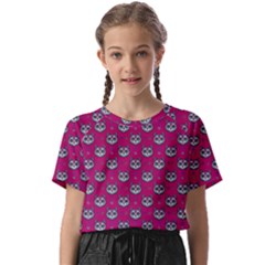 Calavera Cat Art Pattern Kids  Basic T-shirt by ExtraAwesomeSauce