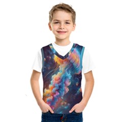 Cosmic Jellyfish Artwork Kids  Basketball Tank Top by ExtraAwesomeSauce