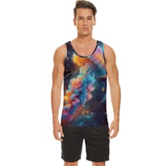 Cosmic Jellyfish Artwork Men s Wide Collar Tank Top by ExtraAwesomeSauce