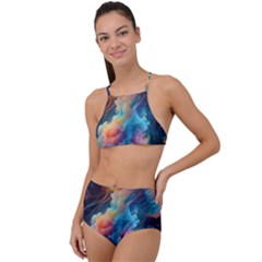 Cosmic Jellyfish Artwork Halter Tankini Set by ExtraAwesomeSauce