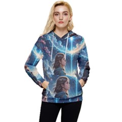 Enchanting Fantasy Night Sky Scene Women s Lightweight Drawstring Hoodie by ExtraAwesomeSauce