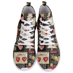Christmas Reindeer Men s Lightweight High Top Sneakers by Posterlux