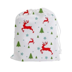 Christmas Texture, Pattern, Red, Craciun, Christmas, Snowflake, Drawstring Pouch (2xl) by kyorashop23