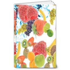 Fruits, Drip, Fruit, Paint, Spring 8  X 10  Softcover Notebook by kyorashop23