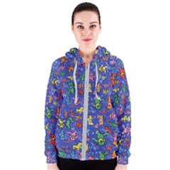 Grateful Dead Dancing Bears Pattern Women s Zipper Hoodie by Salmanaz77