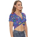 Grateful Dead Dancing Bears Pattern Twist Front Crop Top View3