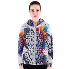 Brain Heart Math Women s Zipper Hoodie by Salmanaz77