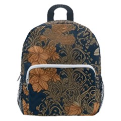 Seamless Pattern Patterns Leaves Vintage Kids  Age 5-10 Lightweight School Backpack With Side Pockets by Paksenen