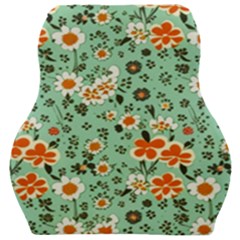 Retro 1960s Flowers Pattern 3 Car Seat Velour Cushion  by violetheavensky
