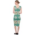 Retro 1960s Flowers Pattern 2 Sleeveless Pencil Dress View4