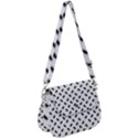 Fly Phot Motif Seamless Black And White Pattern Saddle Handbag View1